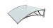 Козырьки Krovent из поликарбоната 1200х930х280 серебристый (сереб. кроншт)